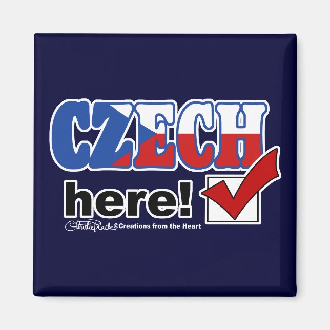 Czech Here (Dark) Magnet (Front)