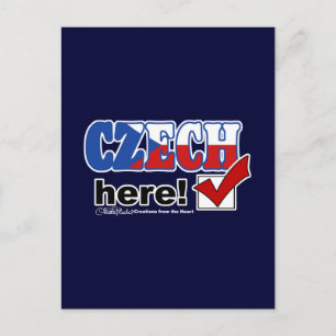 Czech Here (Dark) Postcard