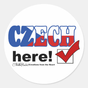Czech Here (light) Classic Round Sticker