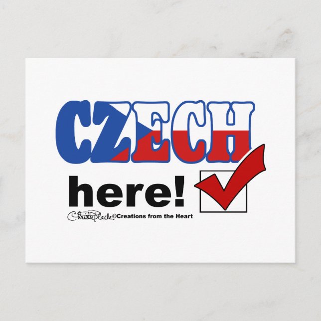 Czech Here (light) Postcard (Front)