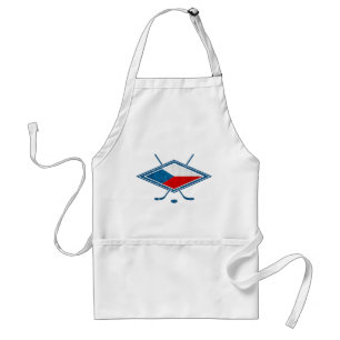 Czech Hockey Flag Logo český Apron