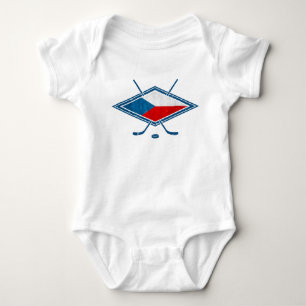 Czech Hockey Flag Logo český Baby Bodysuit