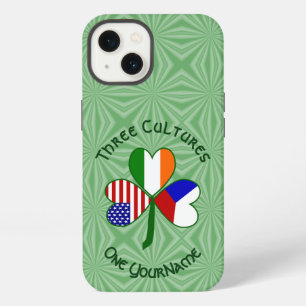 Czech Ireland USA Shamrock Flag Personalised iPhone 13 Case