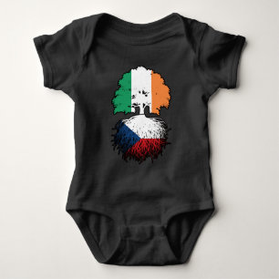 Czech Irish Ireland Tree Roots Flag Baby Bodysuit