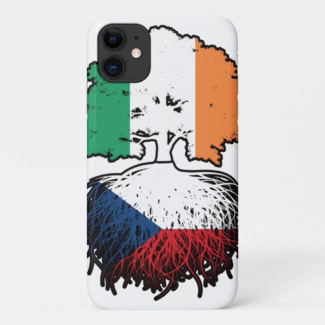 Czech Irish Ireland Tree Roots Flag Case-Mate iPhone Case (Back)