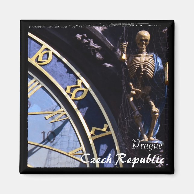 Czech, Prague, Clock + Skeleton (Magnet) Magnet (Front)