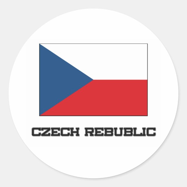 Czech Rebublic Flag Classic Round Sticker (Front)