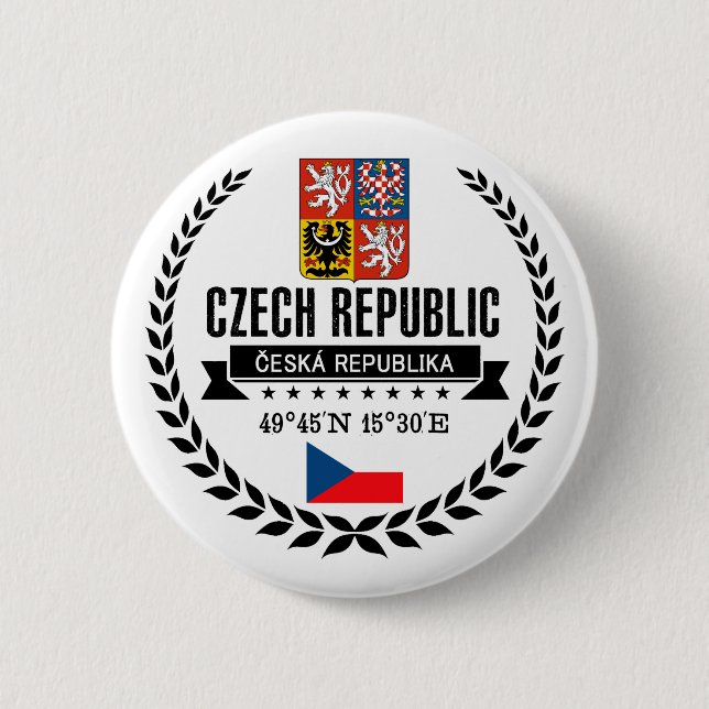Czech Republic 6 Cm Round Badge (Front)