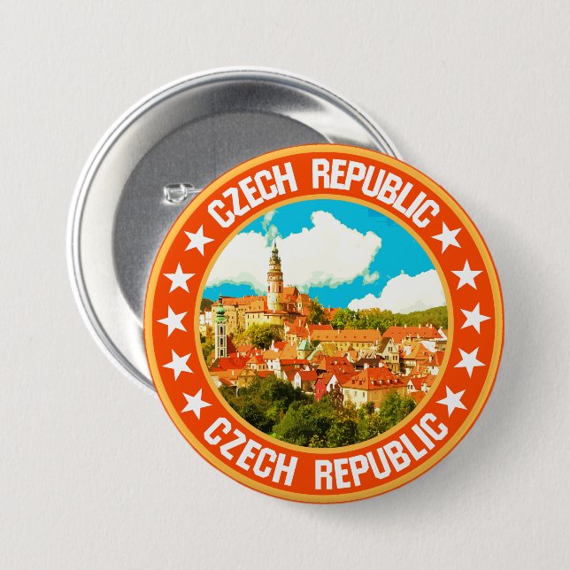 Czech Republic                                     7.5 Cm Round Badge (Front & Back)