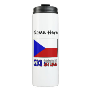 Czech Republic and Czech Flag Personalised Thermal Tumbler