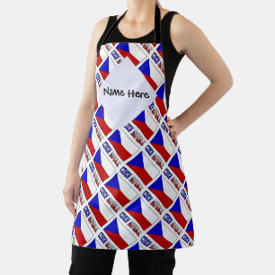 Czech Republic and Czech Flag Tiled Personalised Apron