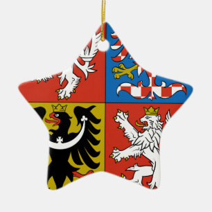 Czech Republic Coat of Arms Ceramic Tree Decoration
