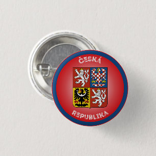 Czech Republic Coat of Arms Circle Shape 3 Cm Round Badge