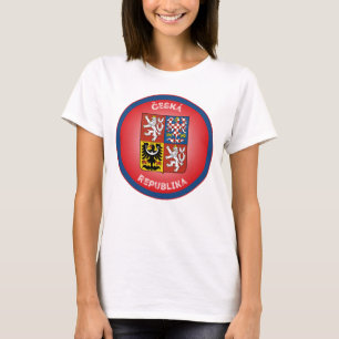 Czech Republic Coat of Arms Circle Shape T-Shirt