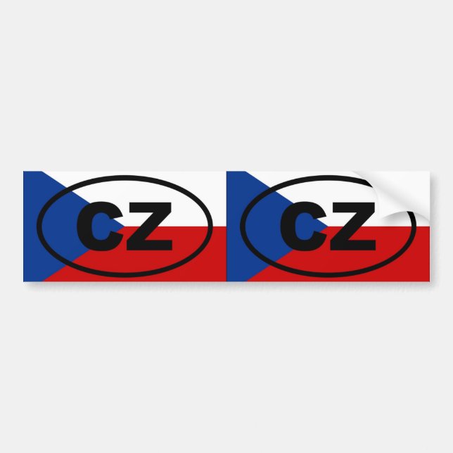 Czech Republic CZ European oval Bumper Sticker (Front)