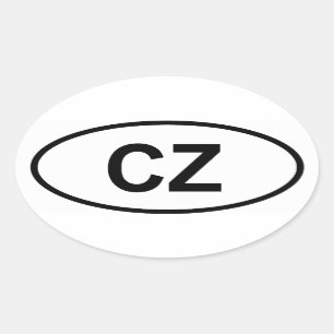 Czech Republic "CZ" Oval Sticker