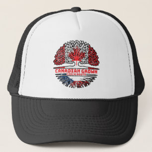 Czech Republic Czech Canadian Canada Tree Roots Trucker Hat