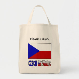 Czech Republic Czech Flag Black Personalisation  Tote Bag