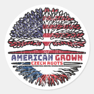 Czech Republic Czech US American USA United States Classic Round Sticker