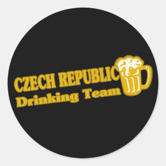 Czech Republic Drinking Team Classic Round Sticker