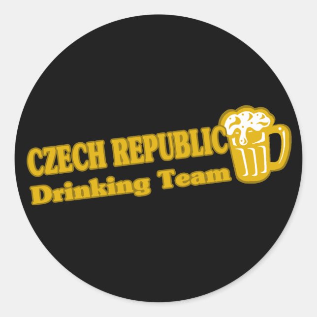 Czech Republic Drinking Team Classic Round Sticker (Front)