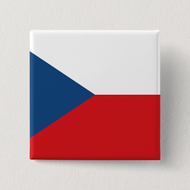 Czech Republic Flag 15 Cm Square Badge (Front)