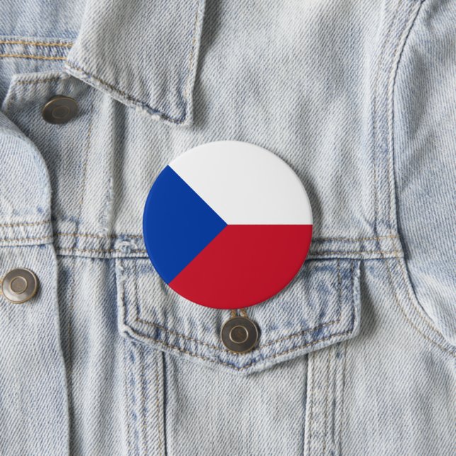 Czech Republic flag 7.5 Cm Round Badge (In Situ)