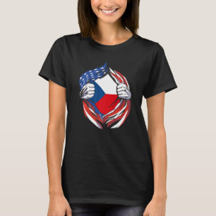 Czech Republic Flag American Proud of My Czech Her T-Shirt