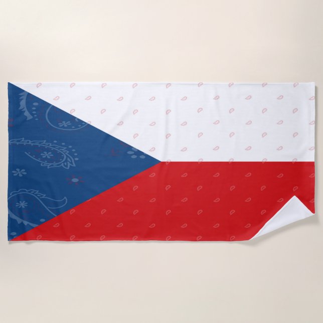 Czech Republic Flag Beach Towel (Front)