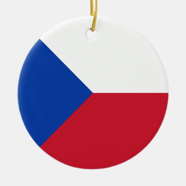 Czech Republic flag Ceramic Ornament (Front)