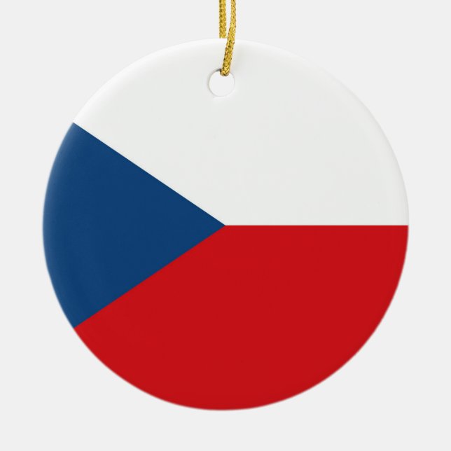 Czech Republic Flag Ceramic Ornament (Front)