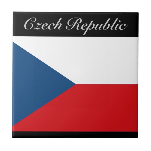 Czech Republic Flag - Ceska Republika Ceramic Tile (Front)