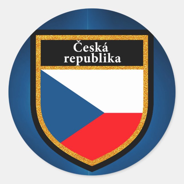 Czech Republic Flag Classic Round Sticker (Front)