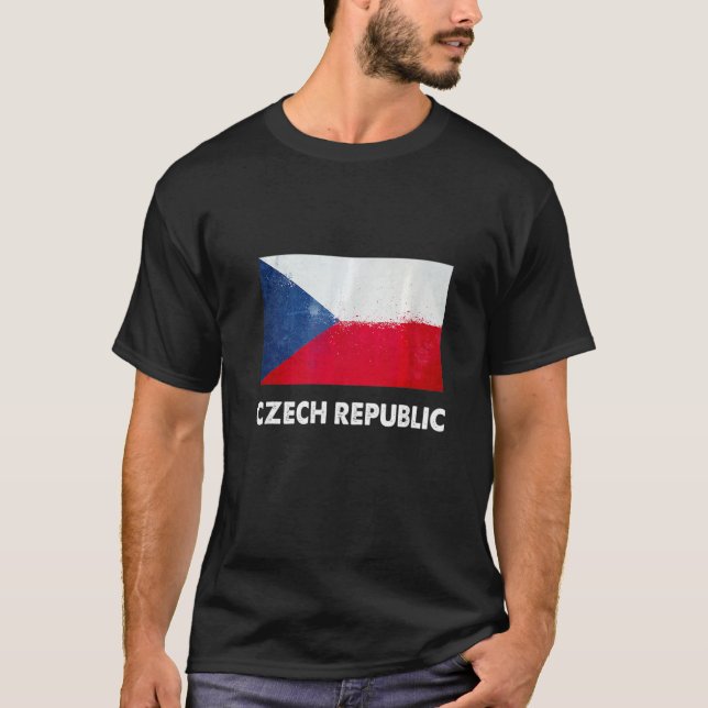 Czech Republic Flag  Czech  1 T-Shirt (Front)