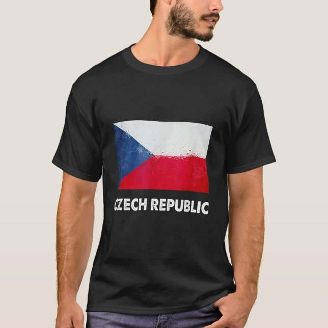 Czech Republic Flag  Czech 1 T-Shirt (Front)