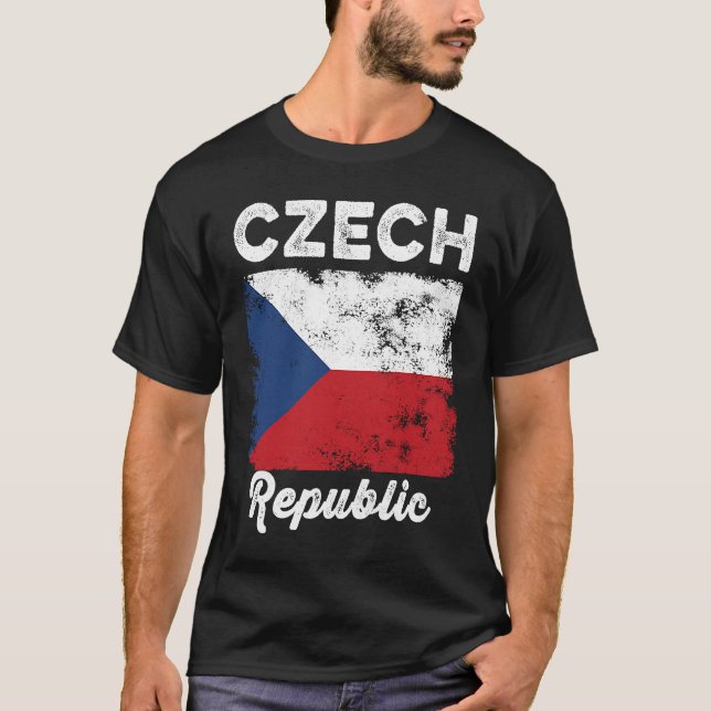 Czech Republic Flag Distressed  Men Women Kids  Cz T-Shirt (Front)