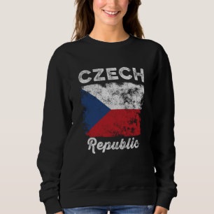 Czech Republic Flag Distressed Men Women Kids Czec Sweatshirt