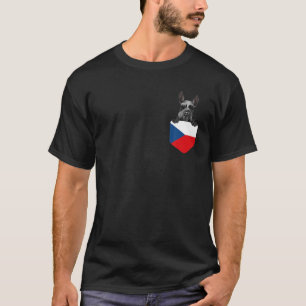 Czech Republic Flag Giant Schnauzer Dog In Pocket T-Shirt