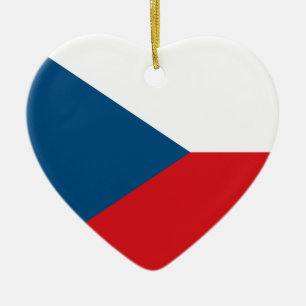 Czech Republic Flag Heart Ornament