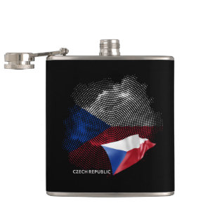 Czech Republic flag Hip Flask