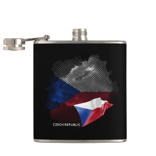 Czech Republic flag Hip Flask (Opened)