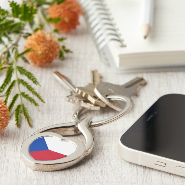 Czech Republic flag Key Ring (Side)