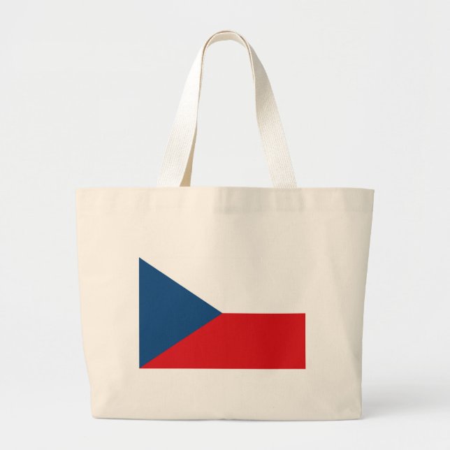 Czech Republic Flag Large Tote Bag (Front)
