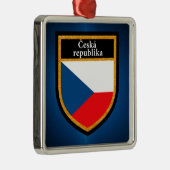 Czech Republic Flag Metal Ornament (Right)