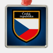 Czech Republic Flag Metal Ornament (Front)