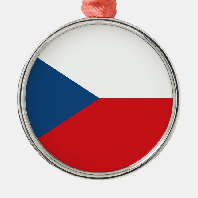 Czech Republic Flag Metal Ornament (Front)