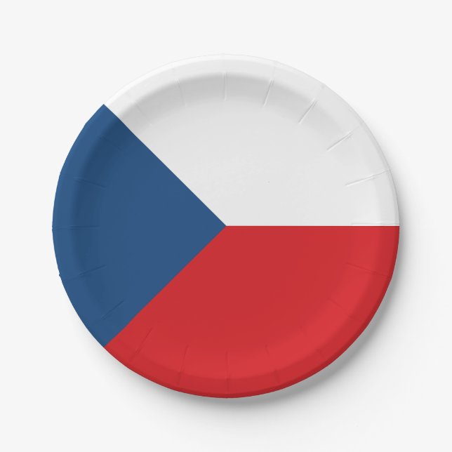 Czech Republic Flag Paper Plate (Front)