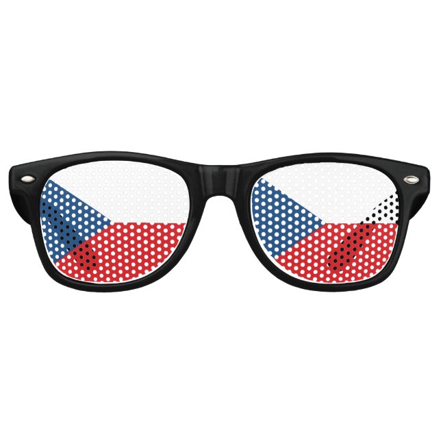 Czech Republic Flag Retro Sunglasses (Front)
