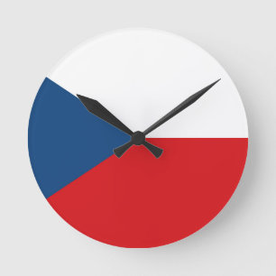 Czech Republic Flag Round Clock