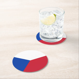 Czech Republic flag Round Paper Coaster